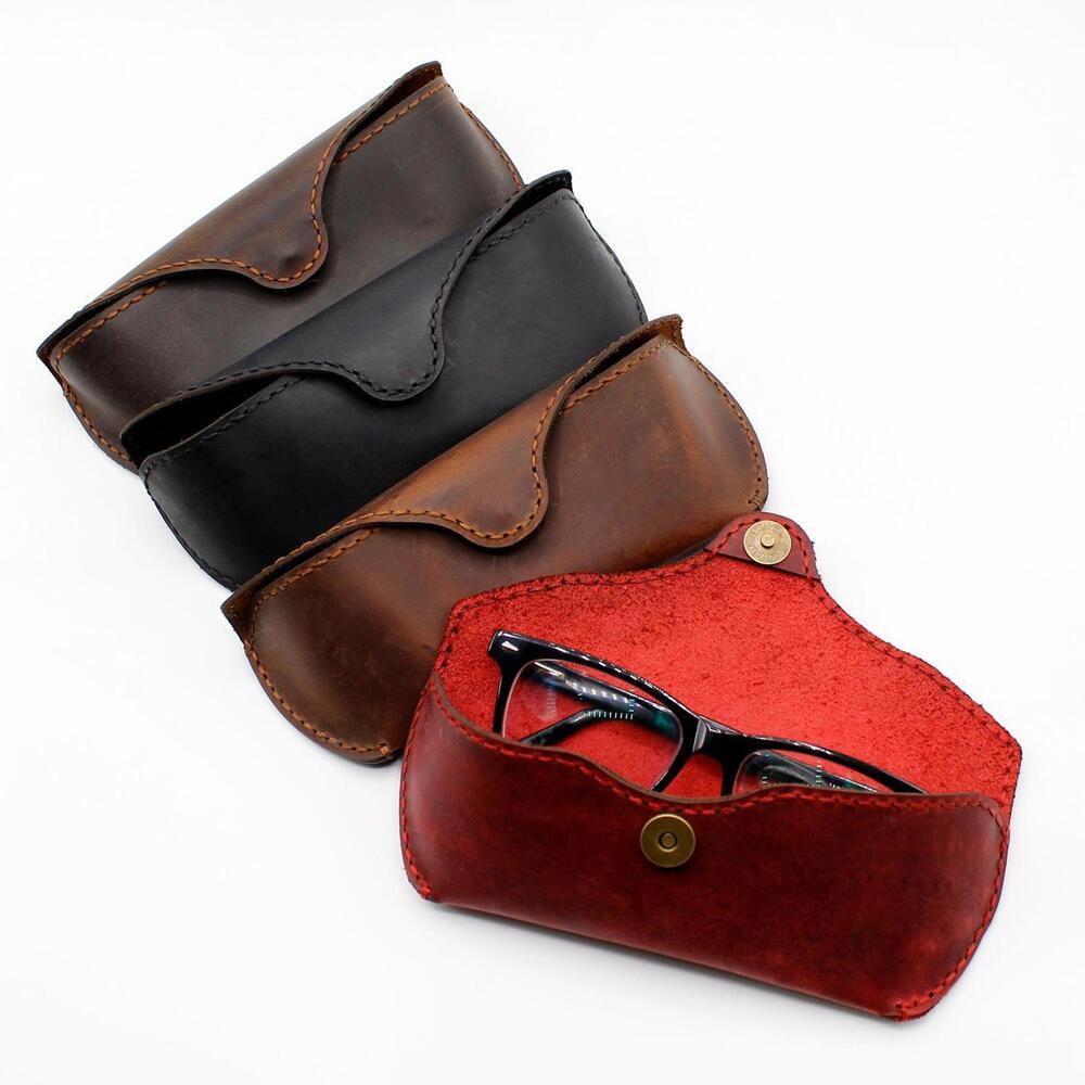 Genuine Leather Eyeglass Case Sunglasses Case Eyeglass Holder Glasses Case